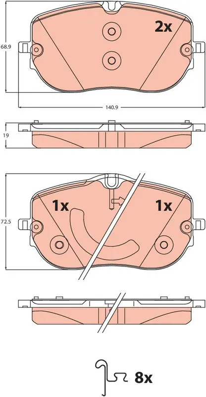 Brake Pad Set, disc brake TRW