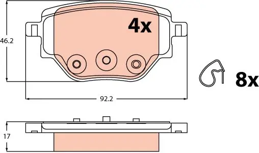 Brake Pad Set, disc brake TRW