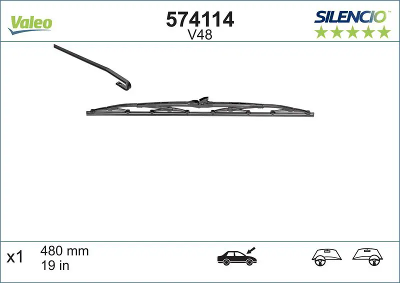 Stikla tīrītāja slotiņa Valeo 574114