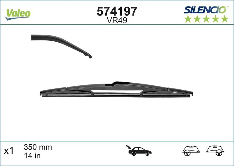 Stikla tīrītāja slotiņa Valeo 574197