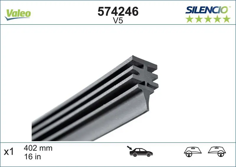 Stikla tīrītāja gumija Valeo 574246