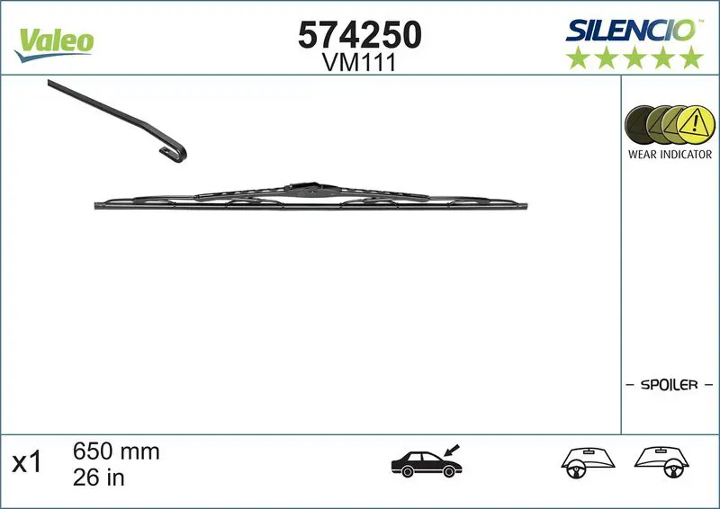 Stikla tīrītāja slotiņa Valeo 574250