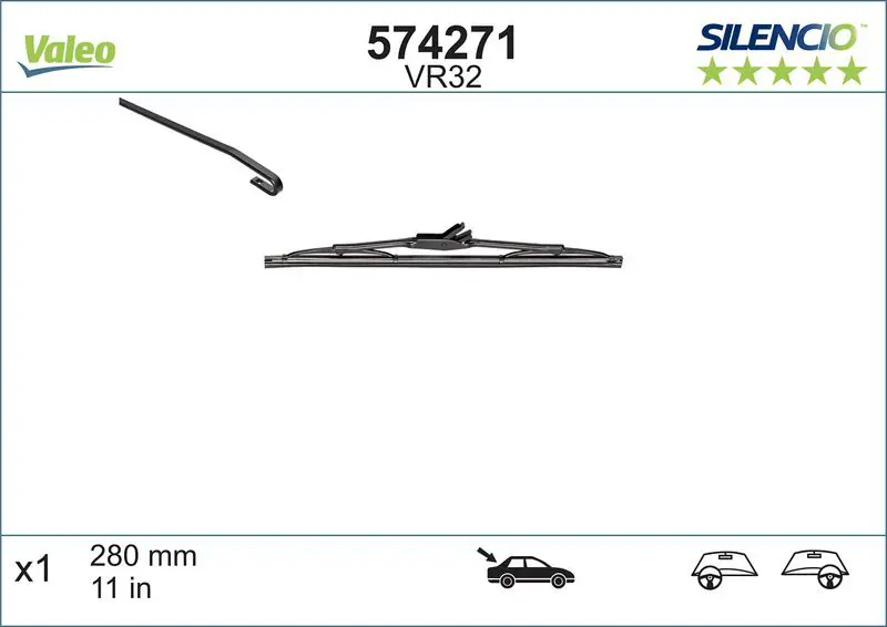 Stikla tīrītāja slotiņa Valeo 574271