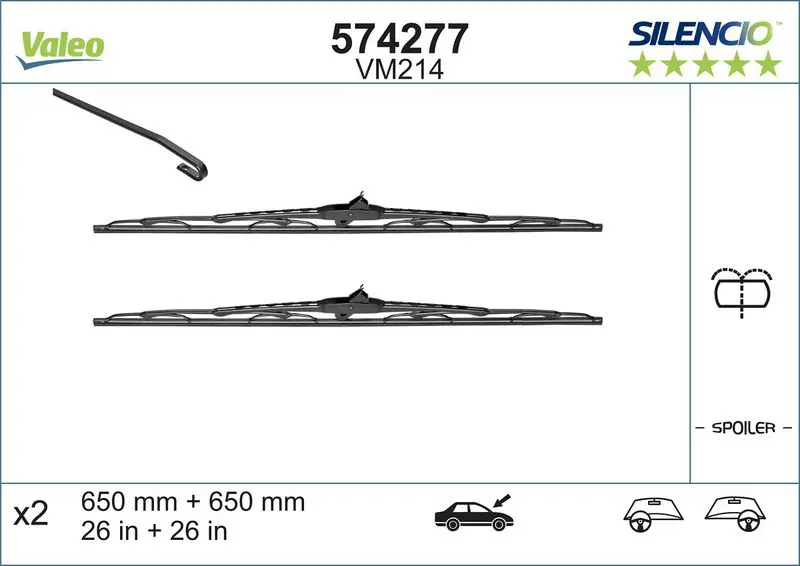 Stikla tīrītāja slotiņa Valeo 574277