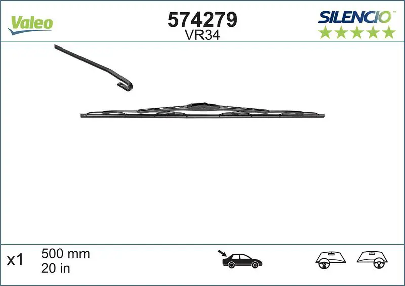 Stikla tīrītāja slotiņa Valeo 574279