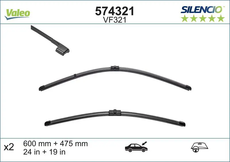 Stikla tīrītāja slotiņa Valeo 574321