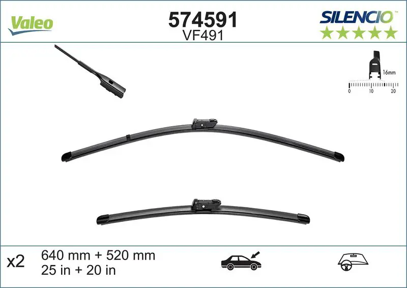 Stikla tīrītāja slotiņa Valeo 574591