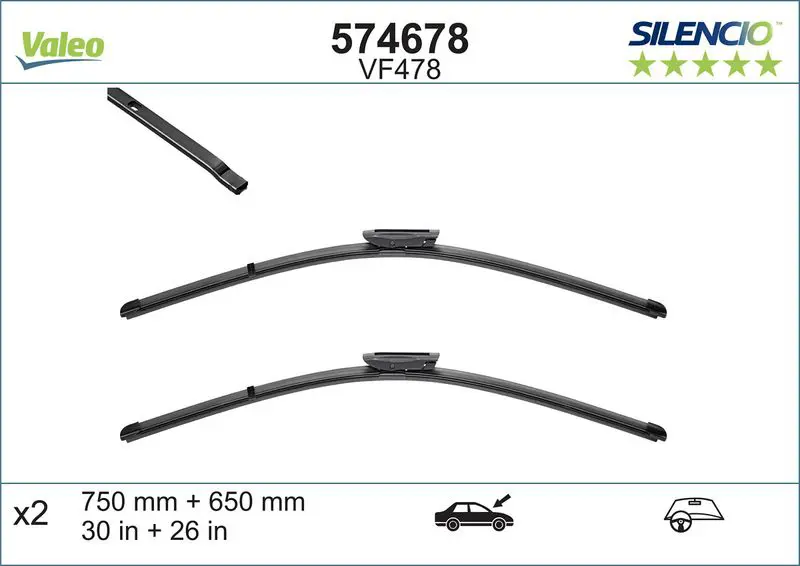 Stikla tīrītāja slotiņa Valeo 574678