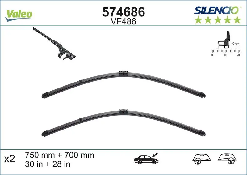 Stikla tīrītāja slotiņa Valeo 574686