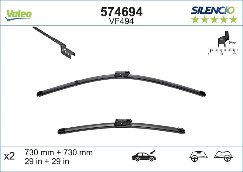 Stikla tīrītāja slotiņa Valeo 574694