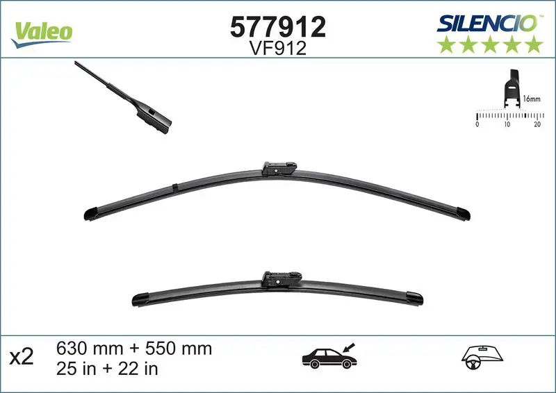 Stikla tīrītāja slotiņa Valeo 577912