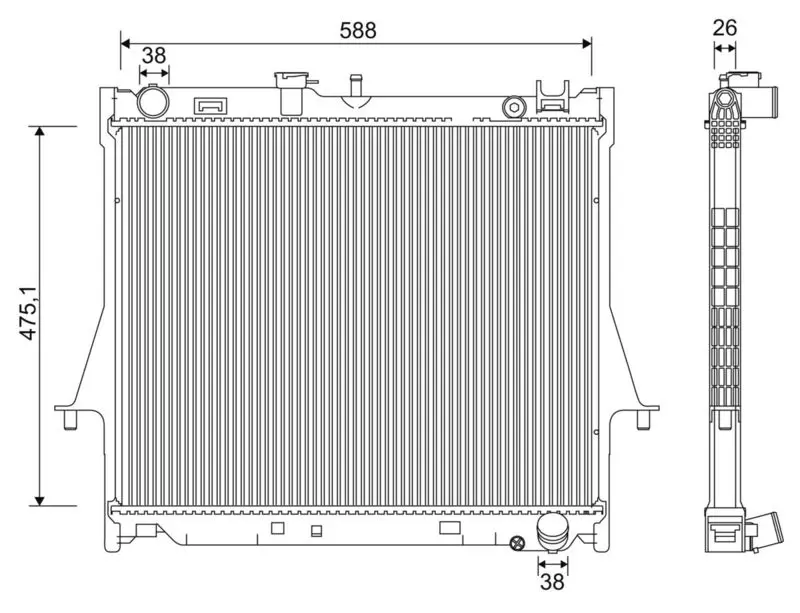 Radiators, Motora dzesēšanas sistēma Valeo 701231