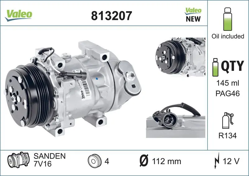 Kompresors, Gaisa kond. sistēma Valeo 813207