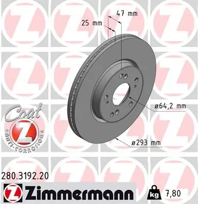 Bremžu diski ZIMMERMANN 280319220