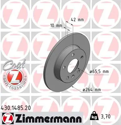 Bremžu diski ZIMMERMANN 430148520