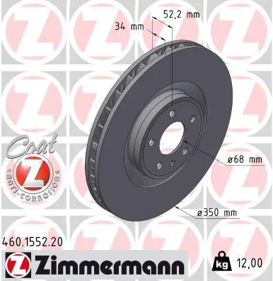 Bremžu diski ZIMMERMANN 460155220