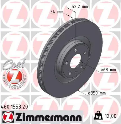 Bremžu diski ZIMMERMANN 460155320