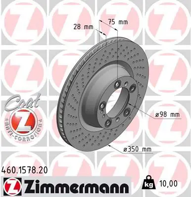 Bremžu diski ZIMMERMANN 460157820
