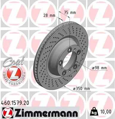 Bremžu diski ZIMMERMANN 460157920
