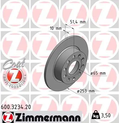 Bremžu diski ZIMMERMANN 600323420