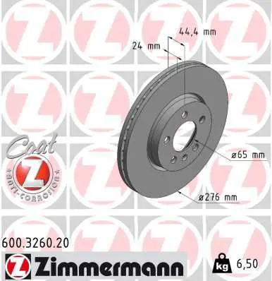 Bremžu diski ZIMMERMANN 600326020
