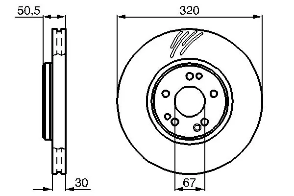 Handler.Part Brake disc Bosch 0986478791 1