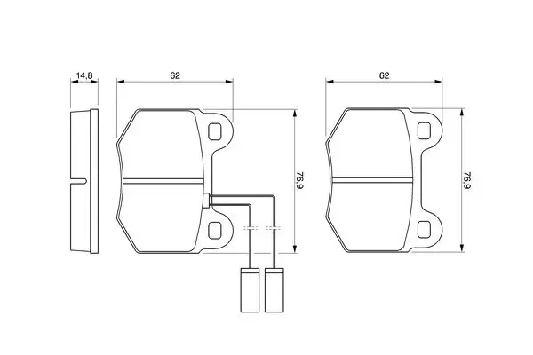 Handler.Part Brake pad set, disc brake Bosch 0986424037 1