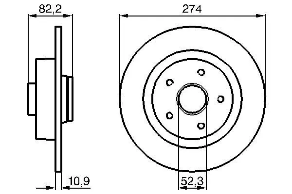 Handler.Part Brake disc Bosch 0986478744 5