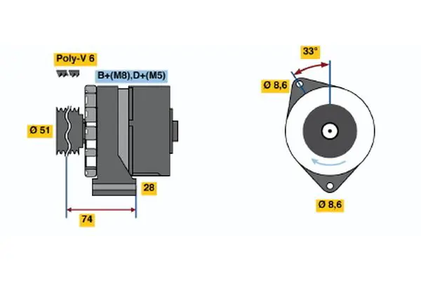 Handler.Part Alternator Bosch 0986039620 1