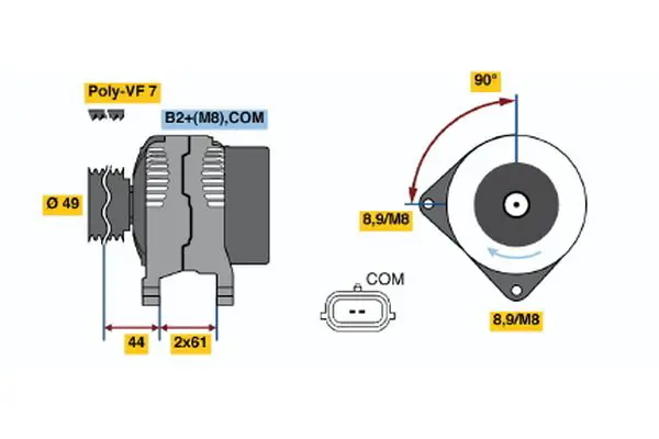 Handler.Part Alternator Bosch 0124425018 1