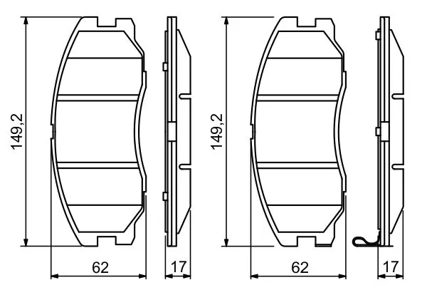 Handler.Part Brake pad set, disc brake Bosch 0986494250 5