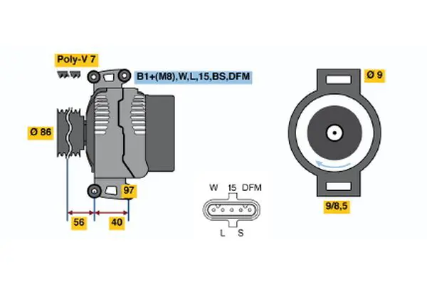 Handler.Part Alternator Bosch 0124555018 5