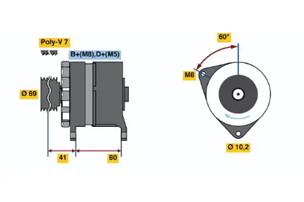 Handler.Part Alternator Bosch 0120468024 1