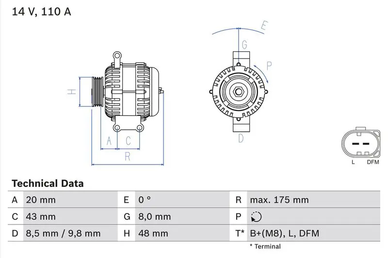 Handler.Part Alternator Bosch 0986048750 1