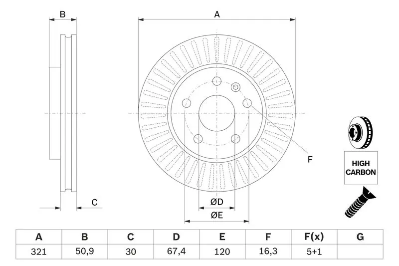 Handler.Part Brake disc Bosch 0986479C16 5