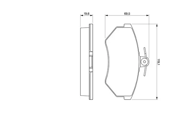 Handler.Part Brake pad set, disc brake Bosch 0986460944 5