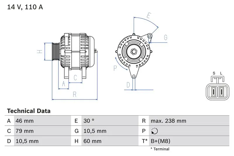 Handler.Part Alternator Bosch 0986049500 1