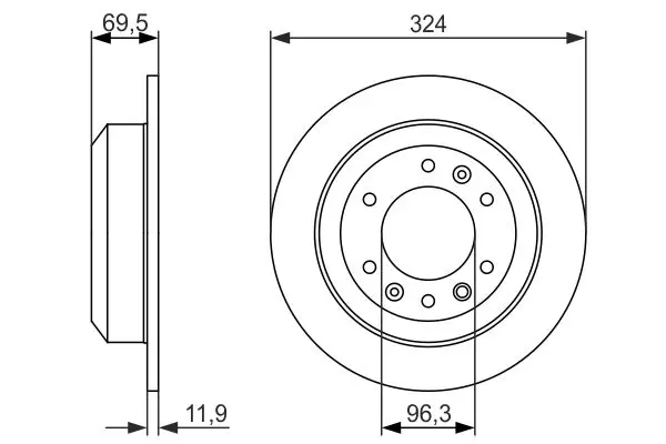 Handler.Part Brake disc Bosch 0986479598 5