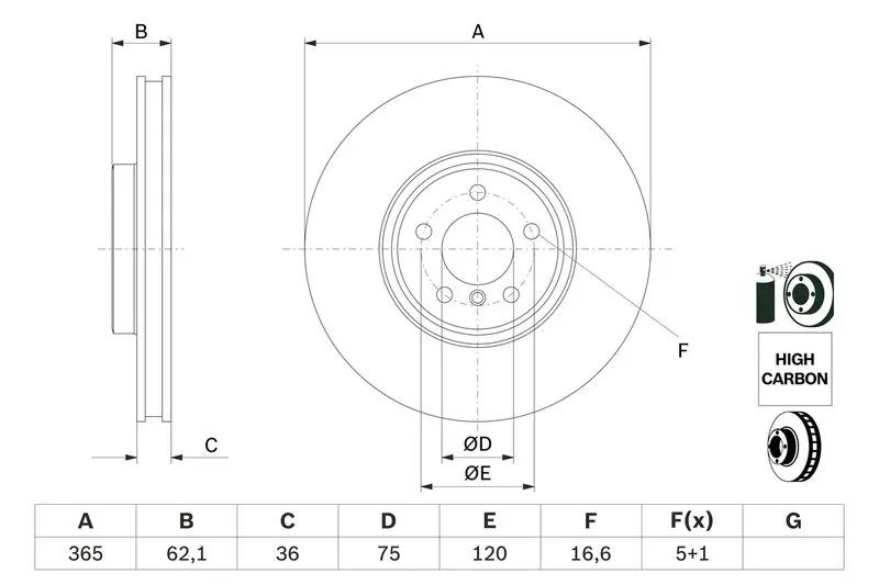 Handler.Part Brake disc Bosch 0986479635 5