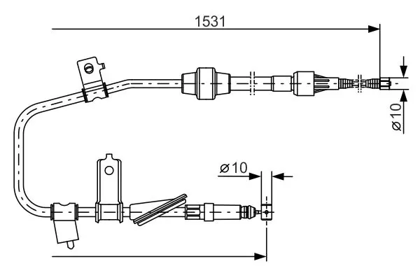 Handler.Part Cable, parking brake Bosch 1987477788 1