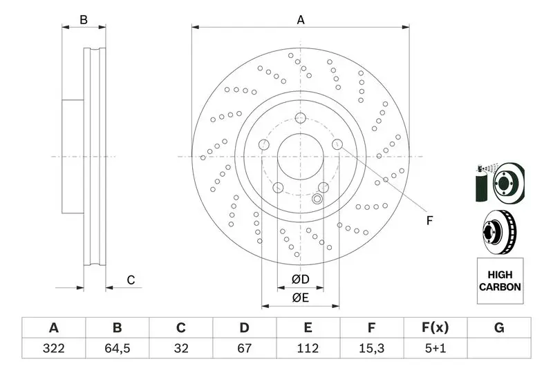 Handler.Part Brake disc Bosch 0986479408 5