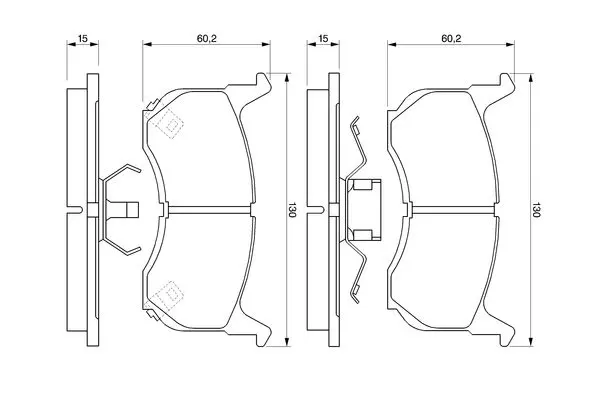 Handler.Part Brake pad set, disc brake Bosch 0986490410 1