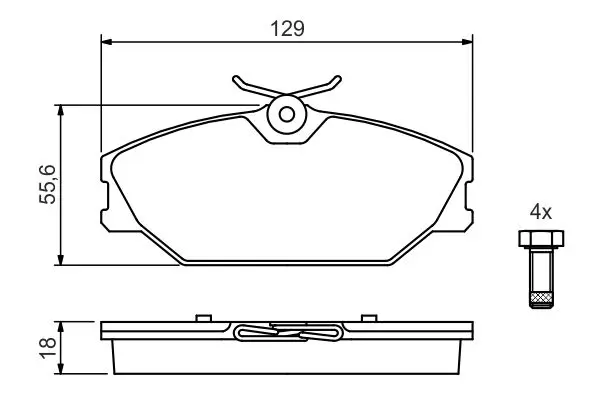 Handler.Part Brake pad set, disc brake Bosch 0986494024 1