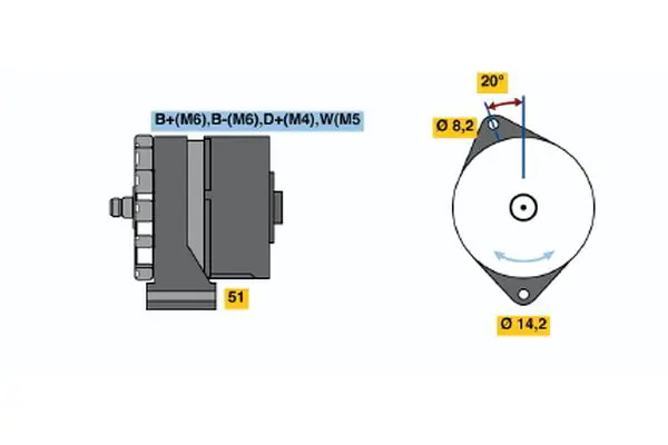 Handler.Part Alternator Bosch 6033GB3014 1