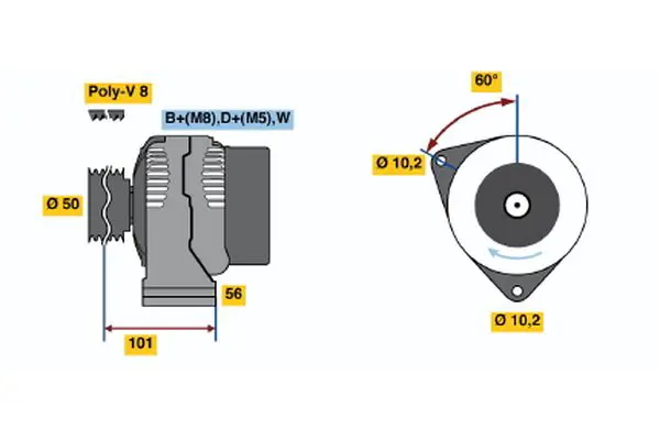 Handler.Part Alternator Bosch 0986037380 1