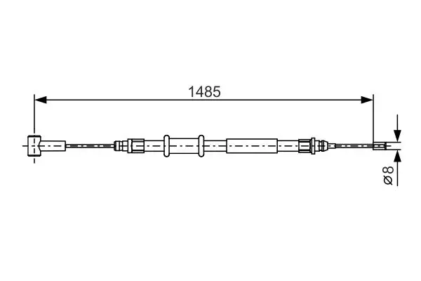 Handler.Part Cable, parking brake Bosch 1987482214 1