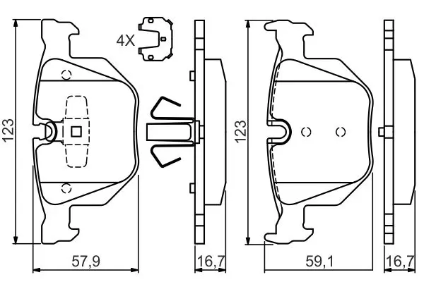 Handler.Part Brake pad set, disc brake Bosch 0986494540 5