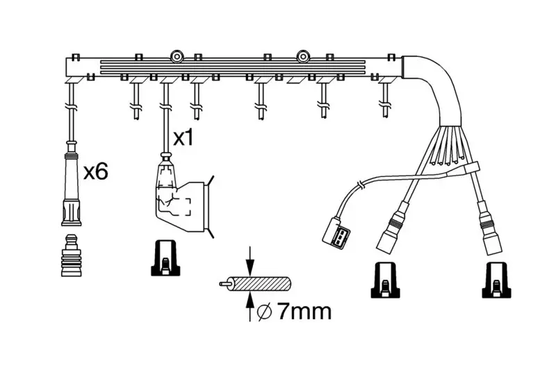 Handler.Part Ignition cable kit Bosch 0986356362 5