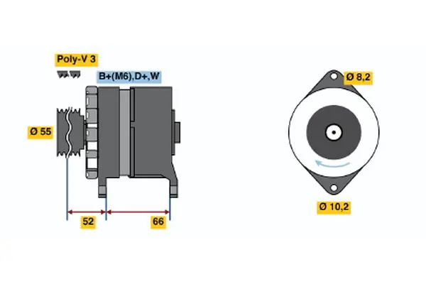 Handler.Part Alternator Bosch 0120488143 1