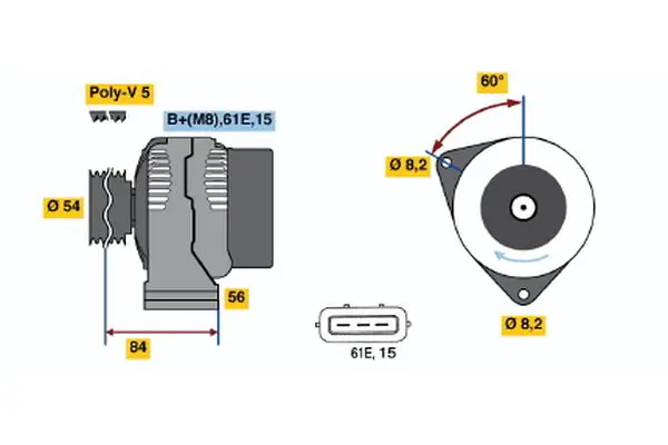 Handler.Part Alternator Bosch 0986039831 1